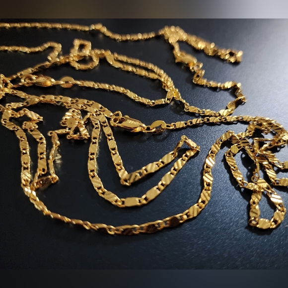 24K Gold Plated 925 Sterling Silver Chain - Picture 3 of 3